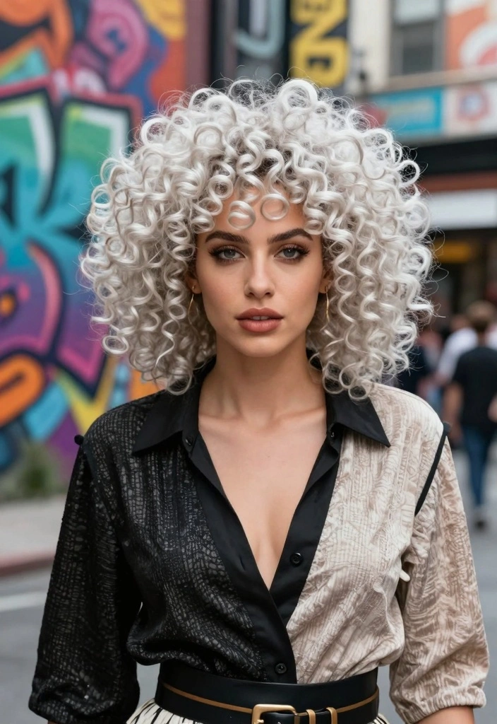 18 Blonde Hair Ideas Fresh Trendy Looks for Curly Textures - 2. Bold Platinum Curls 1