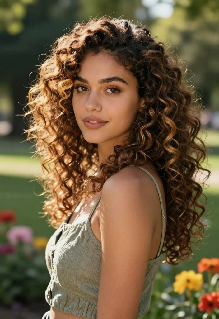 18 Blonde Hair Ideas Fresh Trendy Looks for Curly Textures - 3. Golden Honey Highlights 1
