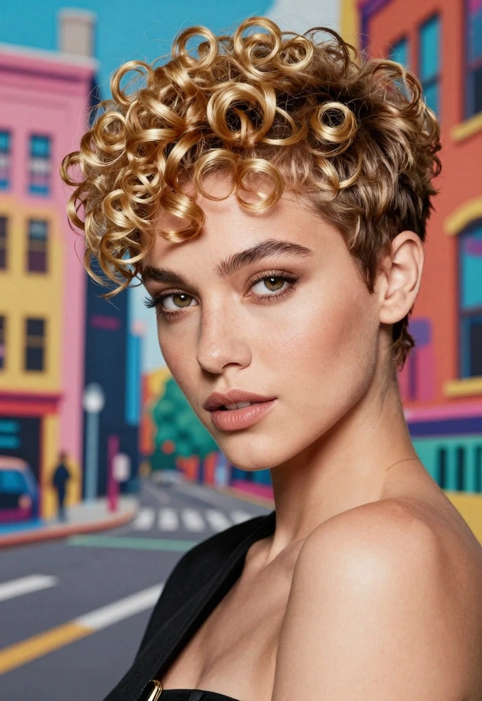 18 Blonde Hair Ideas Fresh Trendy Looks for Curly Textures - 9. Curly Pixie with Blonde Tones 1