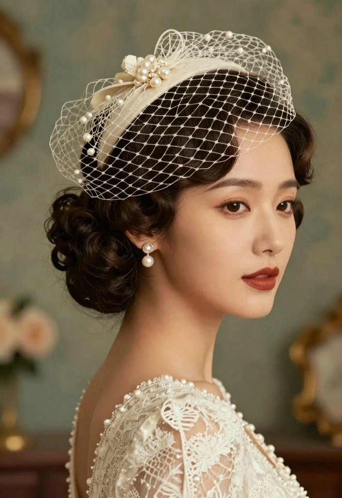 18 Curly Hair Wedding Styles Ideas: Romantic Defined Curls - 5. Vintage Curly Bob 1