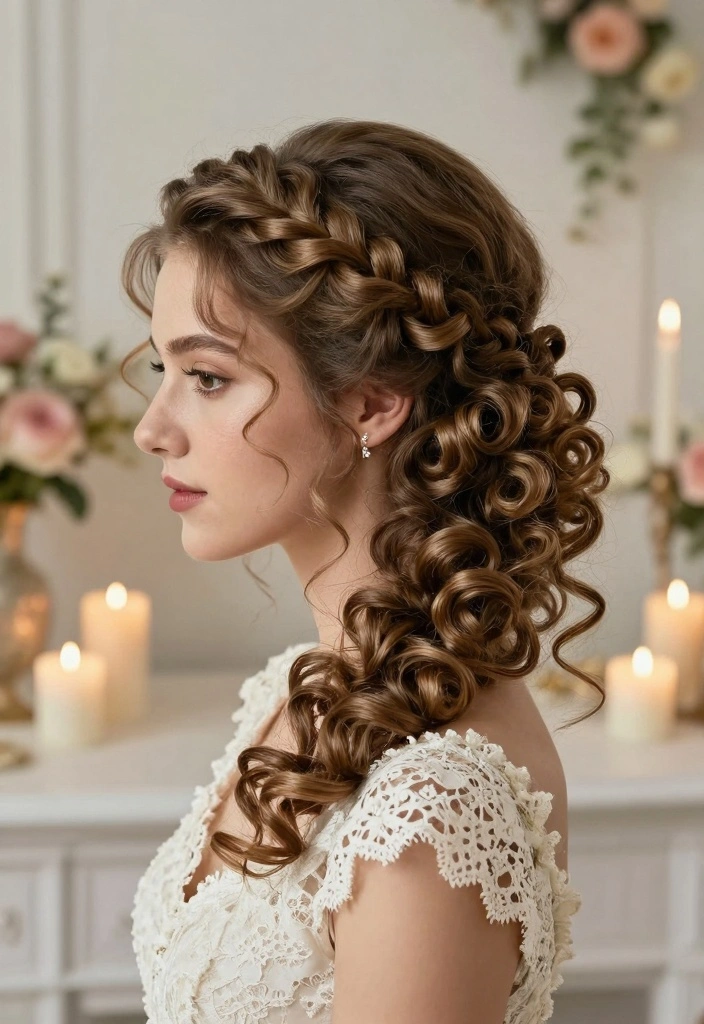 18 Curly Hair Wedding Styles Ideas: Romantic Defined Curls - 8. Classic Curls with a Twist 1