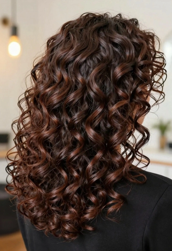 18 Dark Winter Hair Color Ideas: Cool Dramatic Tones for Curly Textures - 14. Dark Chocolate Cherry 1