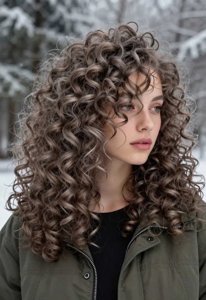 18 Dark Winter Hair Color Ideas: Cool Dramatic Tones for Curly Textures - 15. Icy Ash Brown 1
