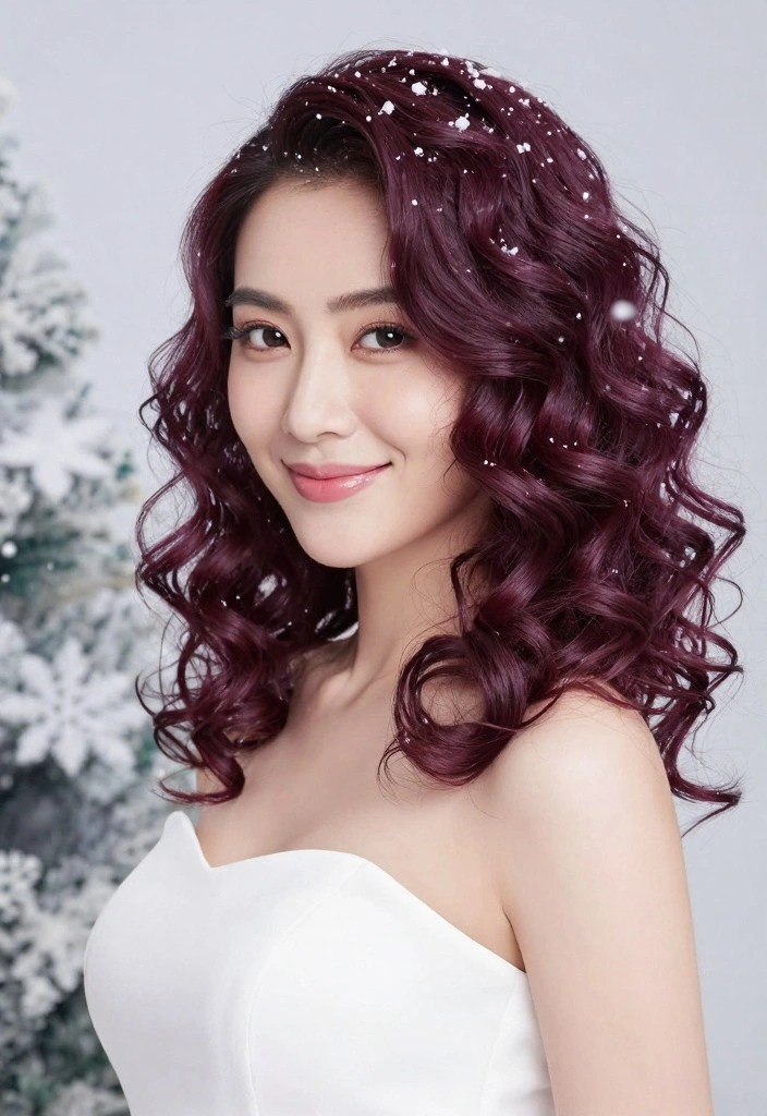 18 Dark Winter Hair Color Ideas: Cool Dramatic Tones for Curly Textures - 7. Deep Plum 1