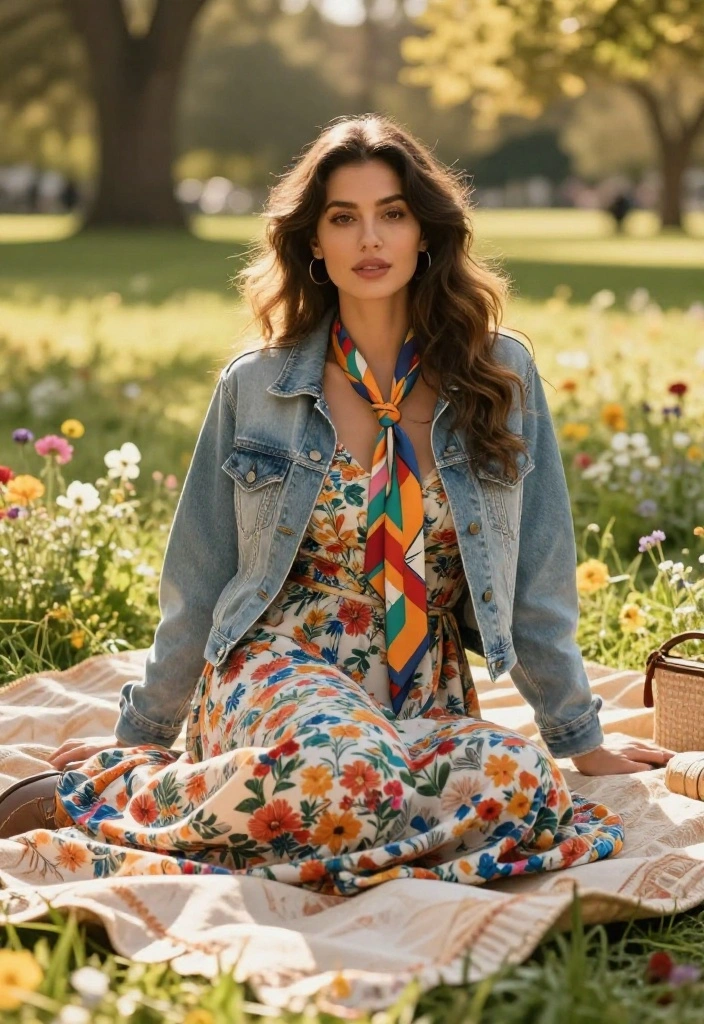 10 Bolo Tie Women Outfit Ideas That Don't Look Costume-Y - 1. Flowing Maxi Dress with a Bolo Tie 1