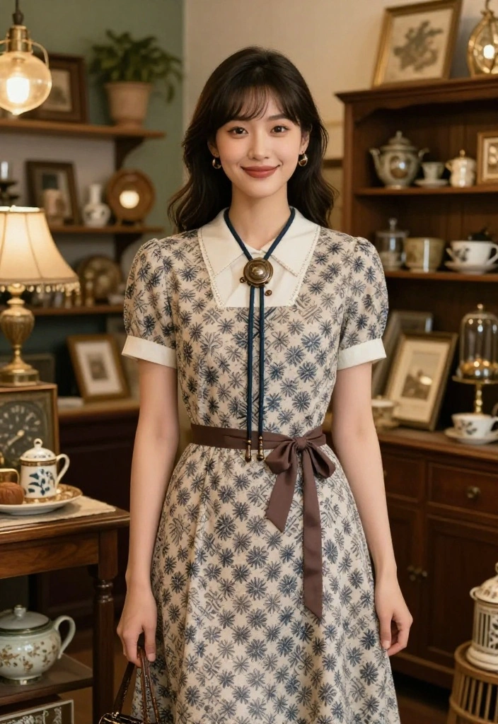 10 Bolo Tie Women Outfit Ideas That Don't Look Costume-Y - 10. Vintage-Inspired Ensemble 1