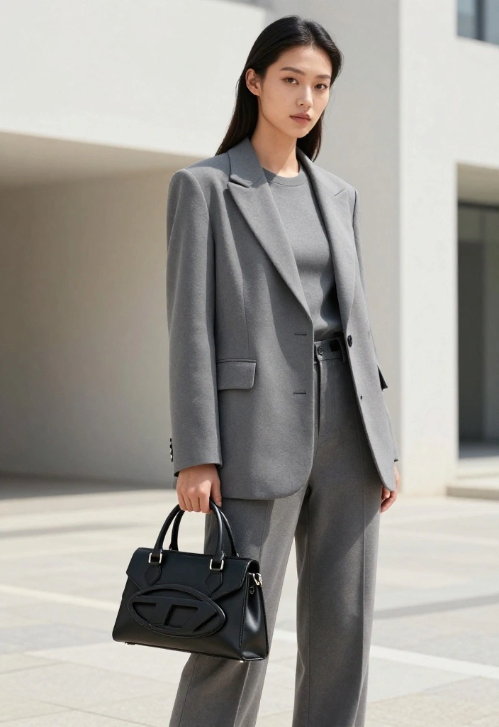 10 Diesel Bag Outfit Concepts That Let the Bag Be the Statement - 7. Go Monochrome 1