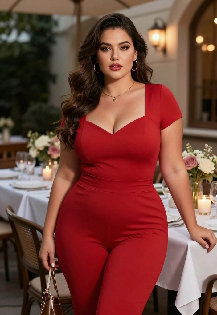 12 Red Jumpsuit Outfit Suggestions for Women That Flatter Every Body Type - 6. Date Night Delight 1