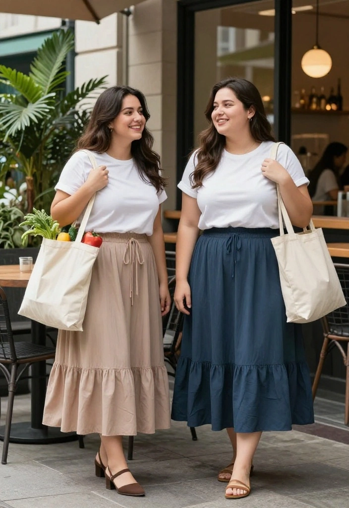 12 Tote Bag Outfit Inspirations for Women That Hold Everything You Need - 11. Layered Midi Skirt Style 1