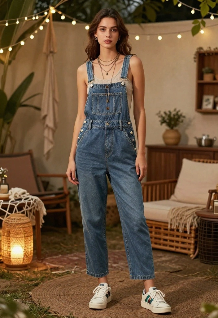 14 18th Birthday Outfit Concepts That Stand Out in Photos - 13. Casual Bohemian Overalls 1
