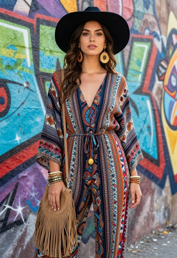 14 18th Birthday Outfit Concepts That Stand Out in Photos - 2. Bohemian Jumpsuit with Statement Accessories 1