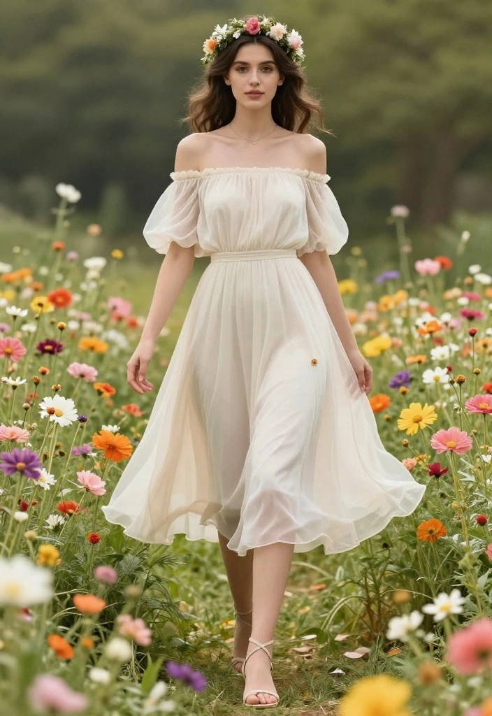 14 18th Birthday Outfit Concepts That Stand Out in Photos - 5. Charming Off-the-Shoulder Dress 1