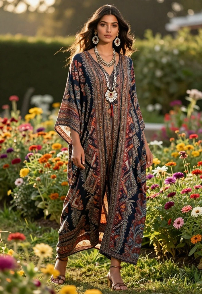 14 18th Birthday Outfit Concepts That Stand Out in Photos - 7. Trendy Bohemian Kaftan 1