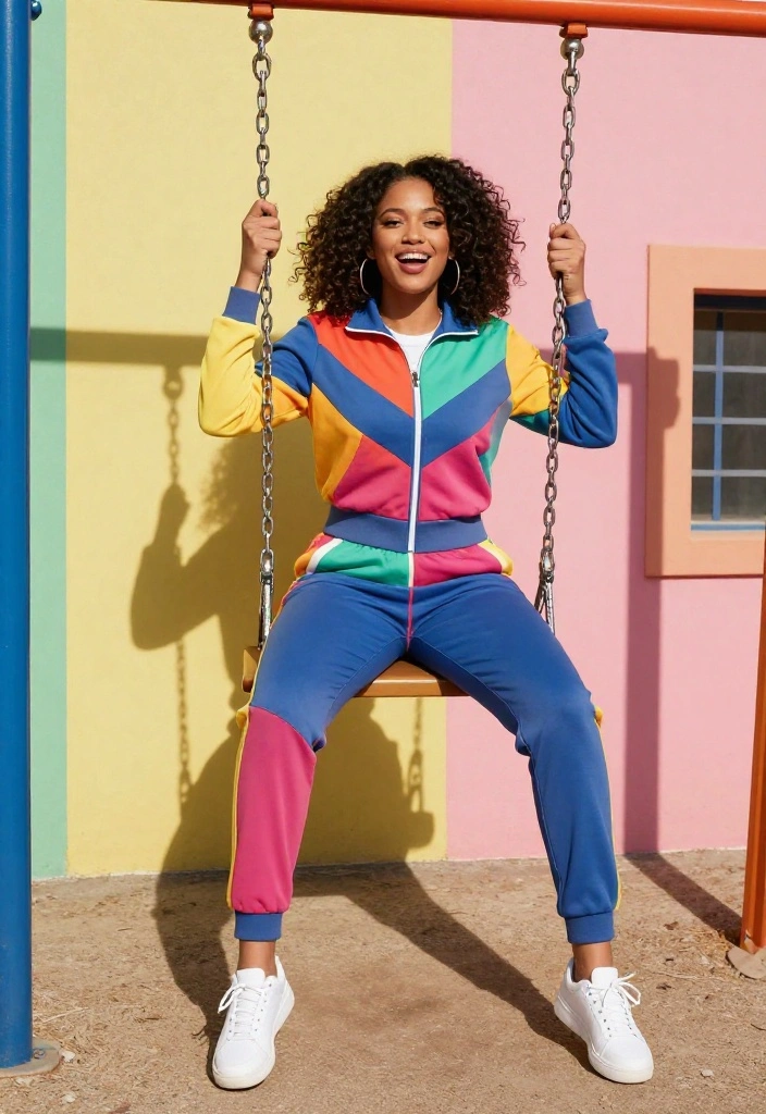 14 Ariana Grande Outfits for Women That Work for Everyday Wear - 13. Color-Blocked Tracksuit 1