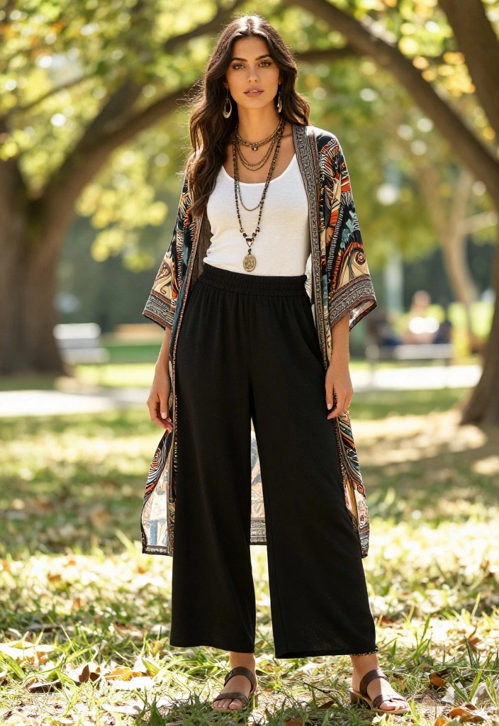 14 Baggy Black Trousers Outfit Ideas That Still Look Polished - 10. Edgy Bohemian 1