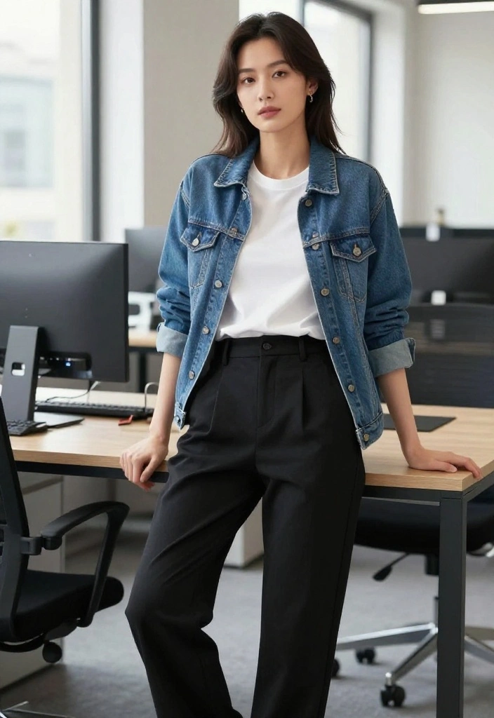 14 Baggy Black Trousers Outfit Ideas That Still Look Polished - 5. Casual Fridays 1