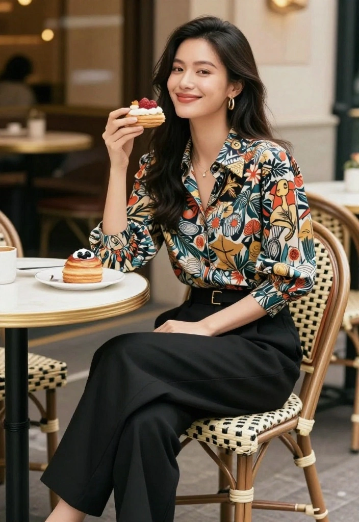 14 Baggy Black Trousers Outfit Ideas That Still Look Polished - 8. Flirty and Fun 1