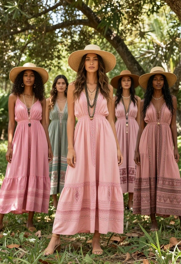 14 Pink Dress Outfit Ideas That Flatter Every Skin Tone - 7. The Bohemian Maxi 1