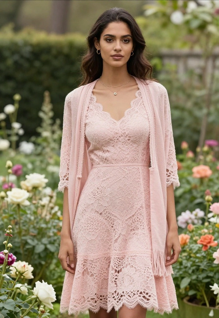 14 Pink Dress Outfit Ideas That Flatter Every Skin Tone - 9. The Charming Lace Dress 1