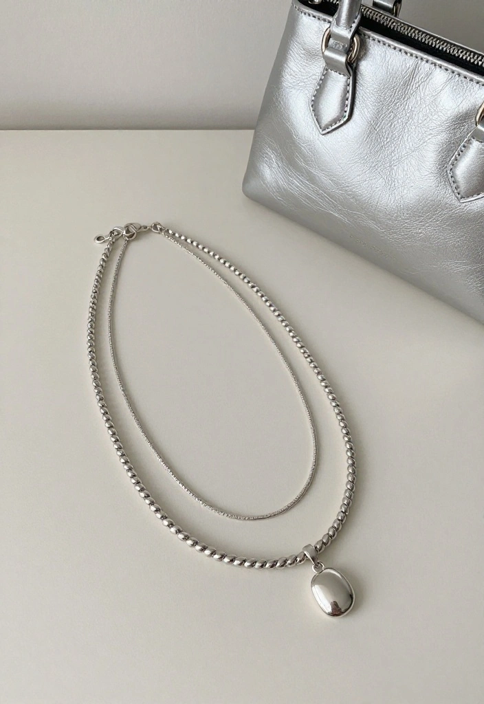 14 Silver Women Outfit Inspirations That Shine Without Looking Overdone - 5. Silver Accessories to Elevate 1