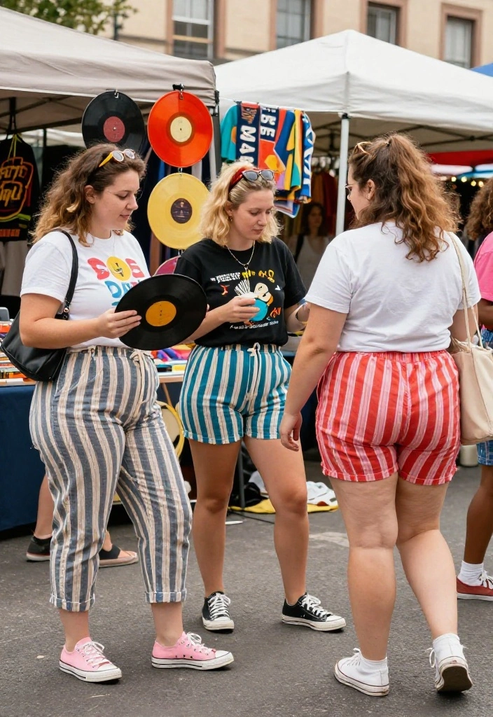 14 Versatile Striped Pants Outfit Ideas for Women - 7. Vintage Inspiration: Striped Pants with a Graphic Tee 1