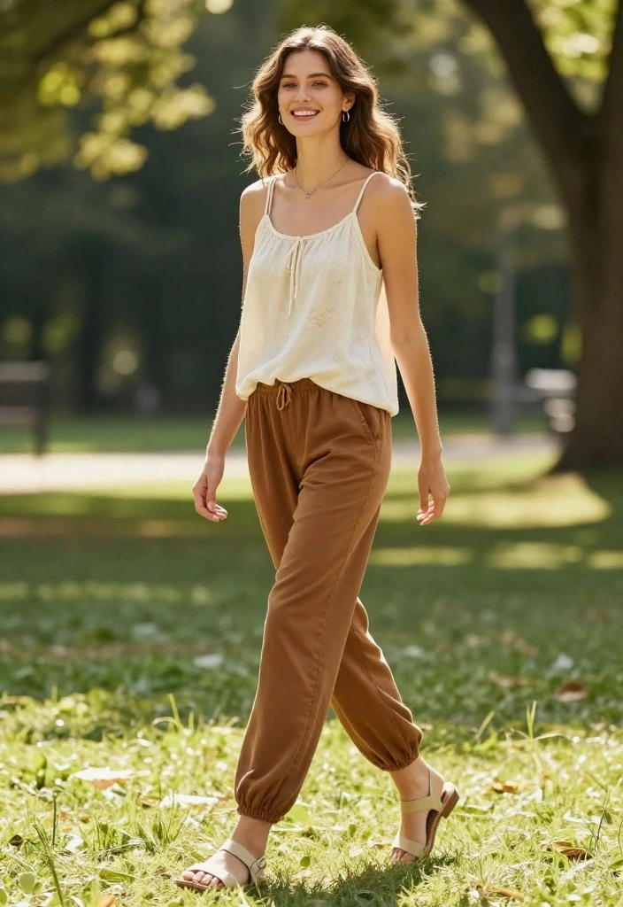 14 Women Outfit Ideas Con Pantalon Cafe That Match With Everything - 13. Effortless Summer Look 1