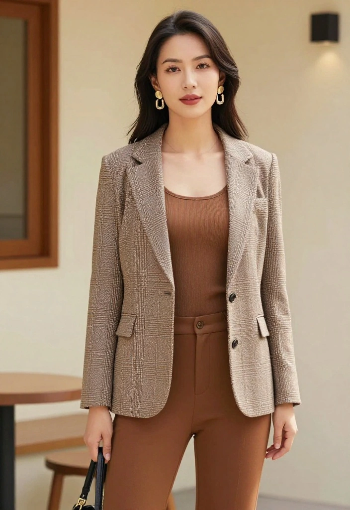 14 Women Outfit Ideas Con Pantalon Cafe That Match With Everything - 3. Chic Blazer Ensemble 1