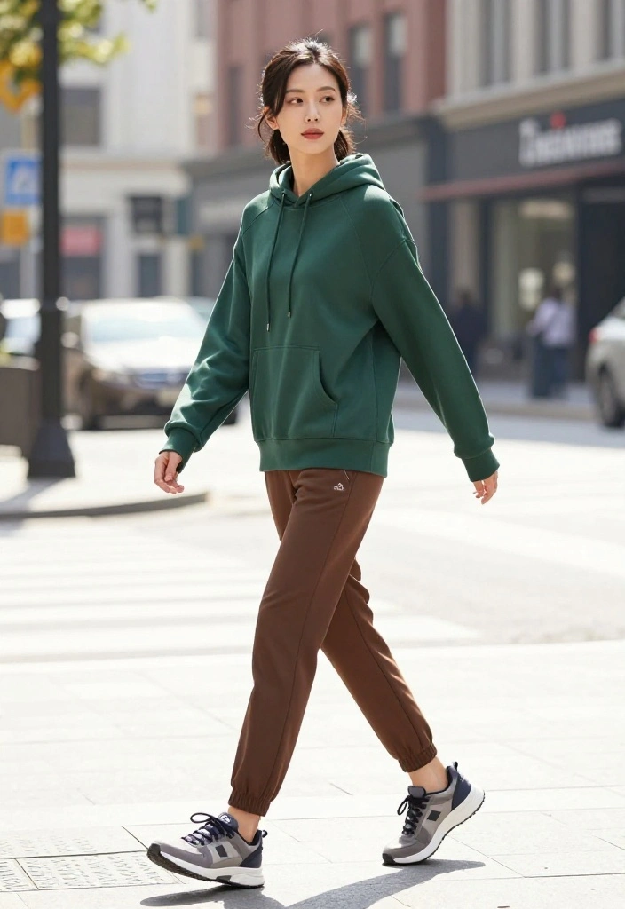 14 Women Outfit Ideas Con Pantalon Cafe That Match With Everything - 8. Sporty Chic with Brown Pants 1