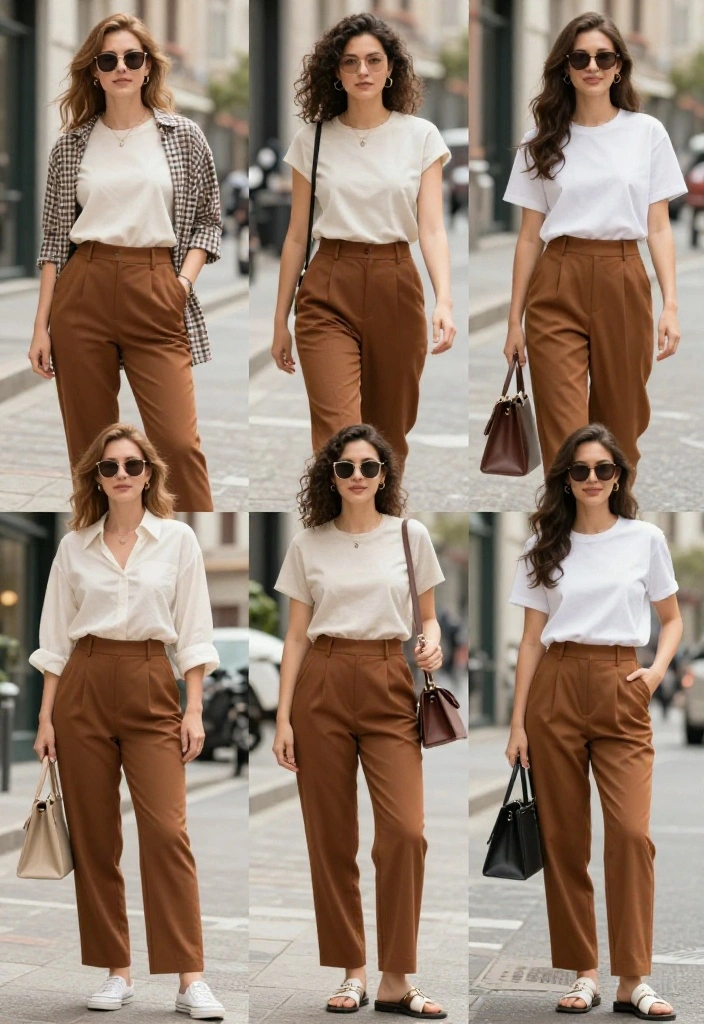14 Women Outfit Ideas Con Pantalon Cafe That Match With Everything - Wrapping Up the Brown Pants Vibe 1