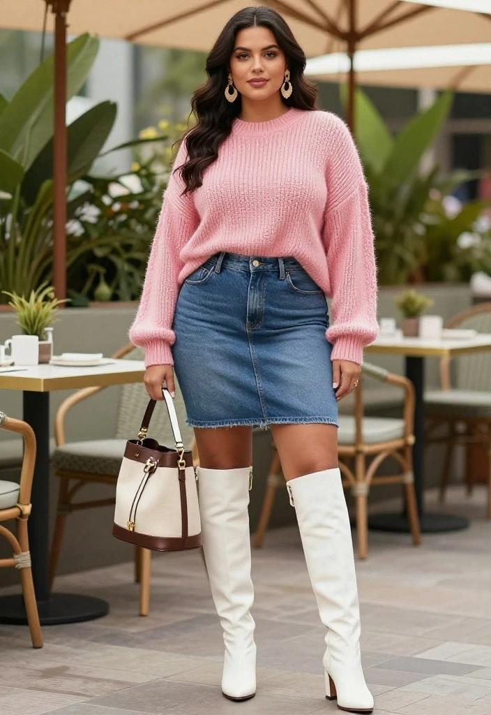 15 White Knee High Boots Outfit Ideas for Women That Avoid the Costume Read - 4. Weekend Brunch Look 1
