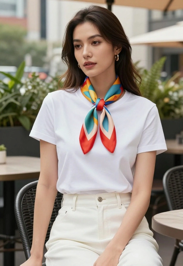 15 Women Outfit Ideas With Scarf That Stay Put and Don't Slip Off - 2. Effortless Knotted Scarf 1