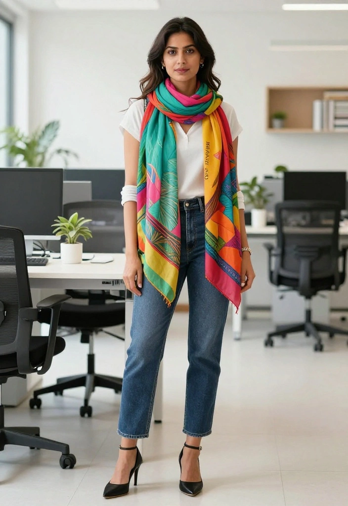 18 Women Outfit Work Office Suggestions That Follow Dress Code - 13. Layering with Sustainable Scarves 1