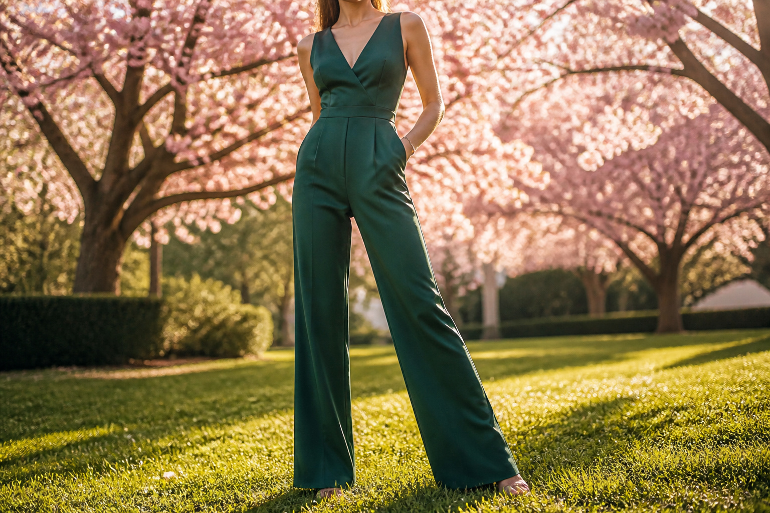 Various formal outfits including suits, jumpsuits, and separates for prom.