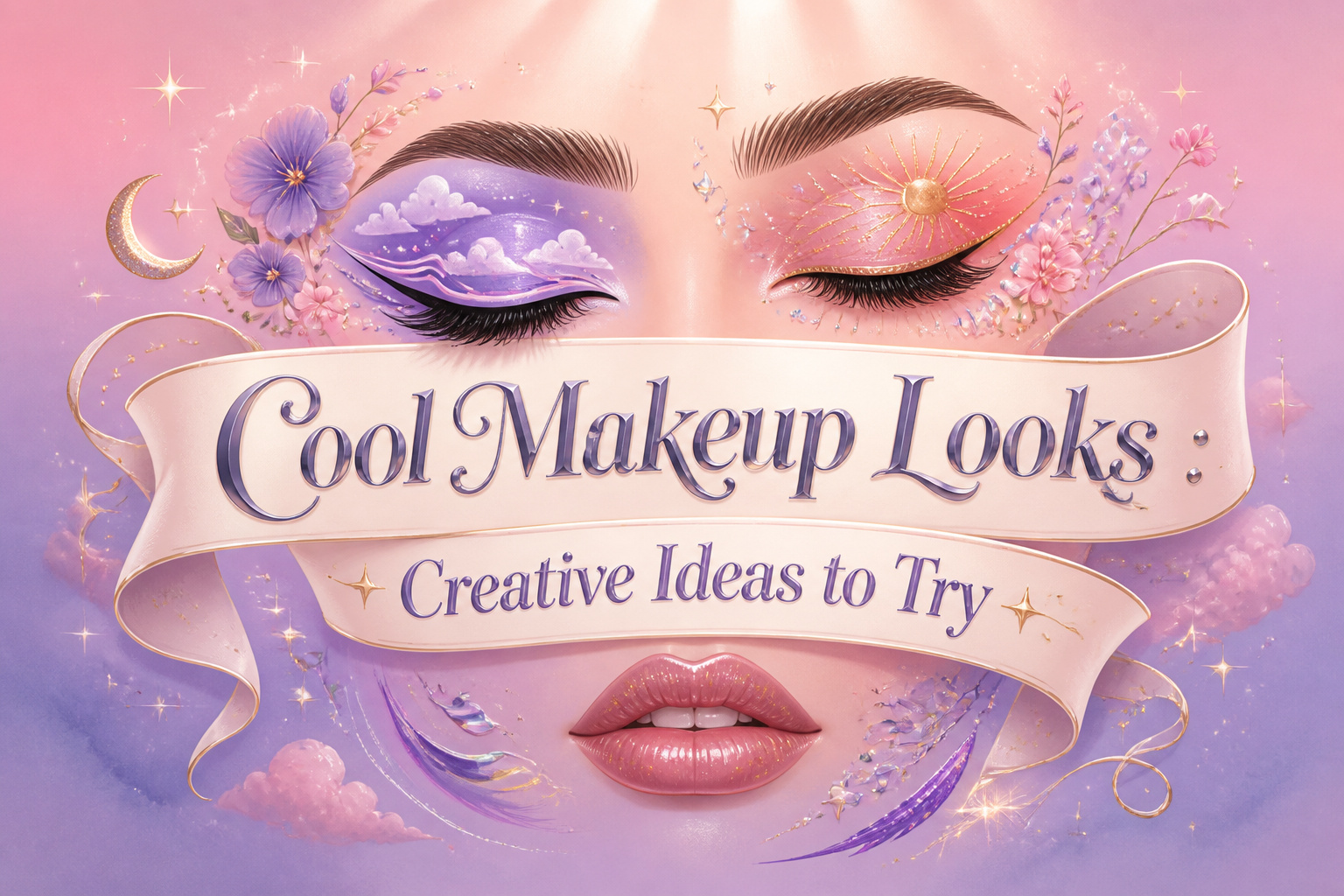 A variety of artistic makeup looks displayed on models.