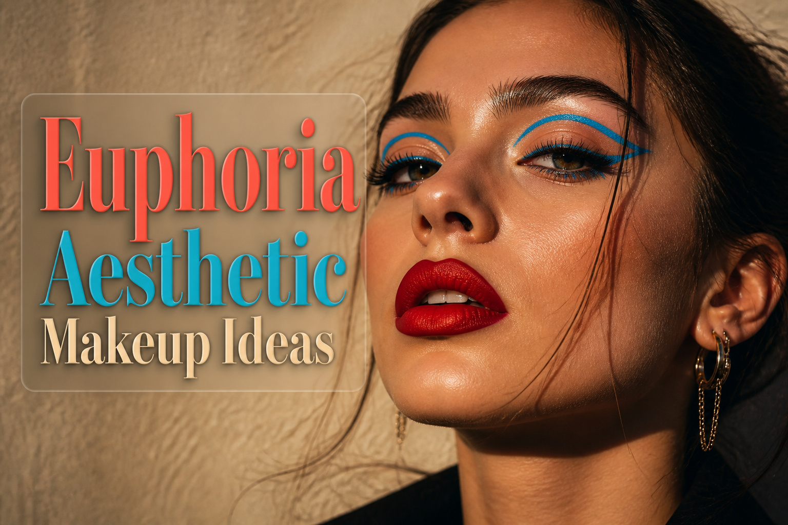 Various Euphoria aesthetic makeup ideas displayed on models.