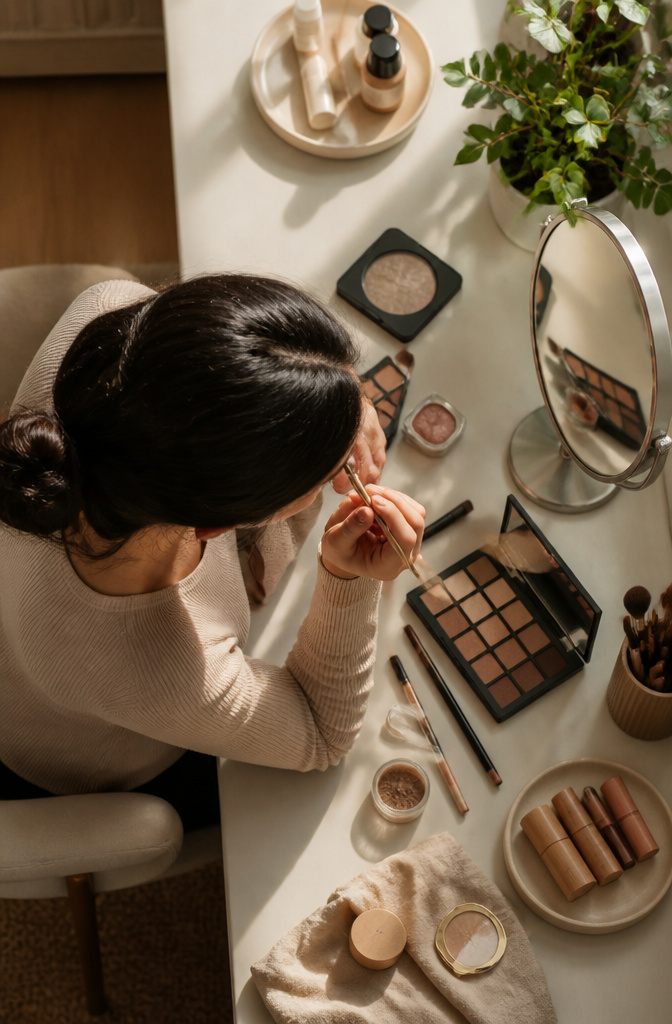 How to Do Light Brown Eye Makeup Natural in 2026: 2 Methods 2 Shades of taupe, brown, and earth tones arranged against skin.