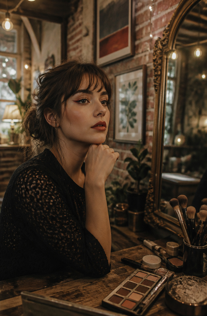 16 Cute Makeup Ideas for Eyes, Lips, and Cheeks in 2026 11 A model showcasing burgundy and black double eyeliner.