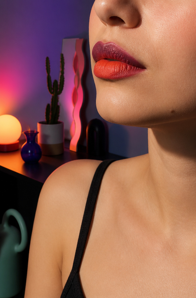 15 Euphoria Aesthetic Makeup Ideas for 2026 15 Close-up of a model's lips showcasing an ombre effect.