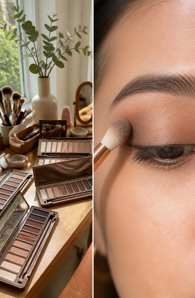 Almond Eyes Makeup: A Step-by-Step Tutorial for 2026 3 Close-up of an almond eye with a neutral eyeshadow base applied.