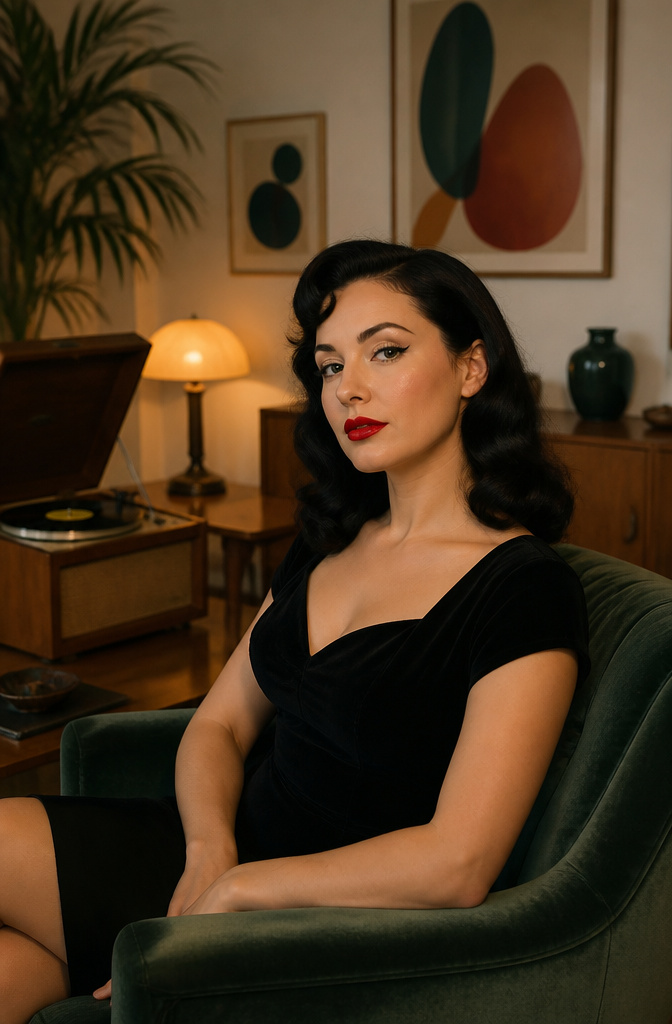 Unique Makeup Styles: 15 Looks, Types and Ideas for 2026 3 Woman in a retro lounge with vintage makeup and a flawless matte complexion.
