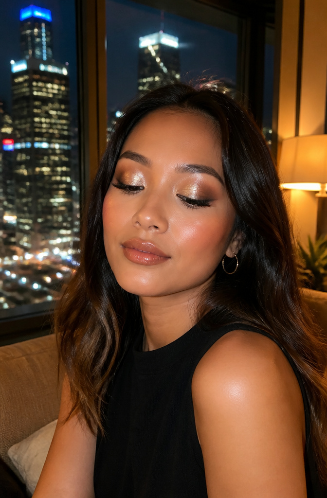 16 Cute Makeup Ideas for Eyes, Lips, and Cheeks in 2026 5 A model with a halo eye look showcasing shimmering central color.