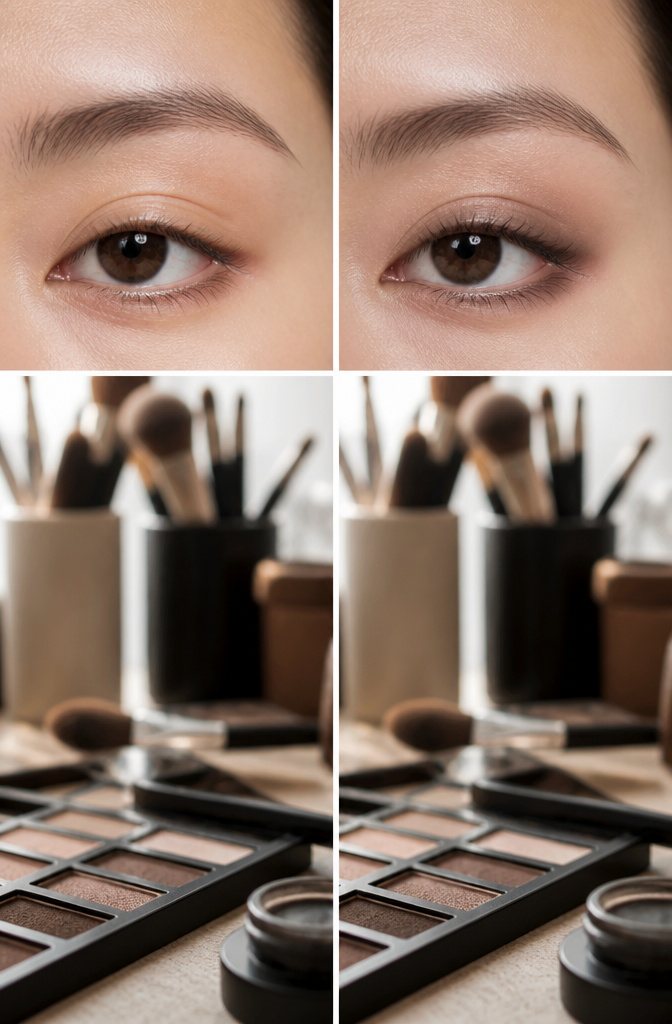 Almond Eyes Makeup: A Step-by-Step Tutorial for 2026 8 Close-up of an almond eye with subtle eyeshadow on the lower lash line.