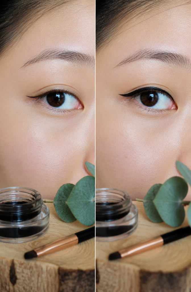 Almond Eyes Makeup: A Step-by-Step Tutorial for 2026 9 Close-up of an almond eye with eyeliner applied along the waterline.