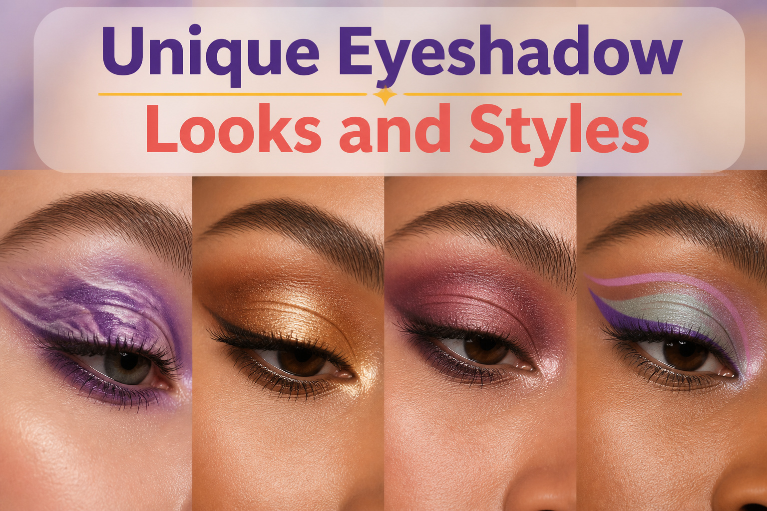 A model displaying a unique eyeshadow look in a vibrant setting.
