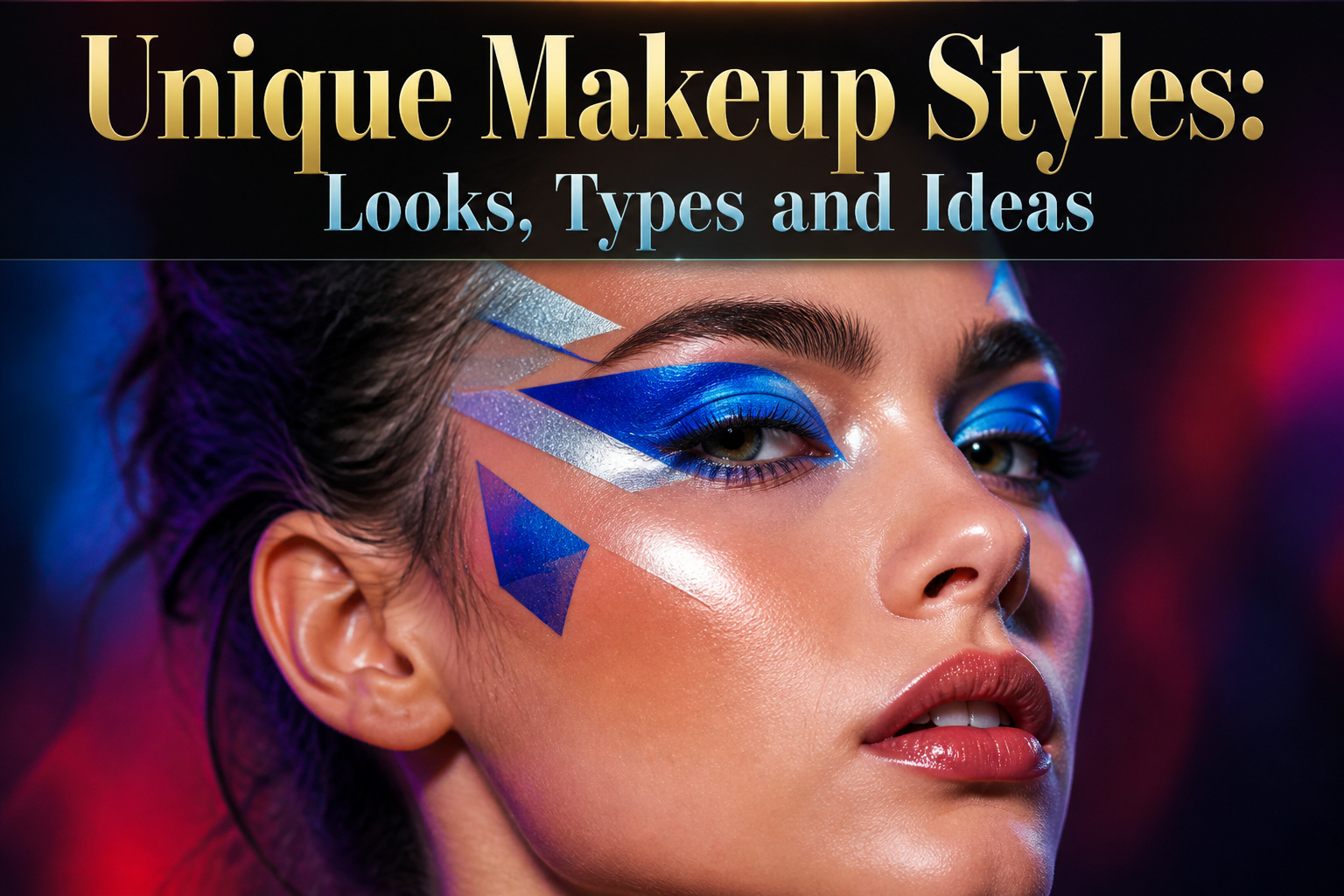 Collage of various unique makeup styles and looks.
