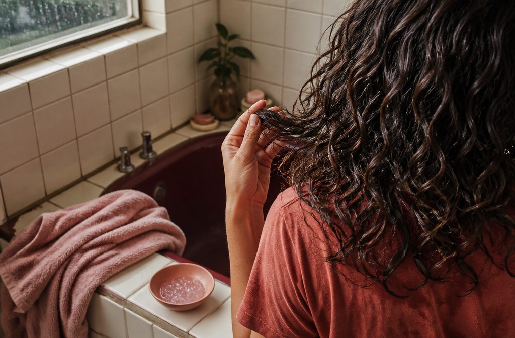 Wavy hair styled into loose curls with visible definition and soft volume